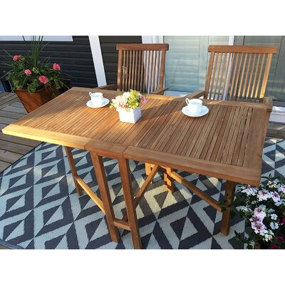 Teak Wood Rectangular Extendable Outdoor Dining Table - Image 0