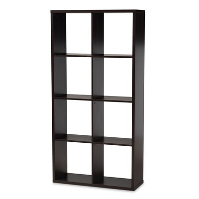 Janne Modern And Contemporary Dark Brown Finished 8-Cube Multipurpose Storage Shelf - Image 0