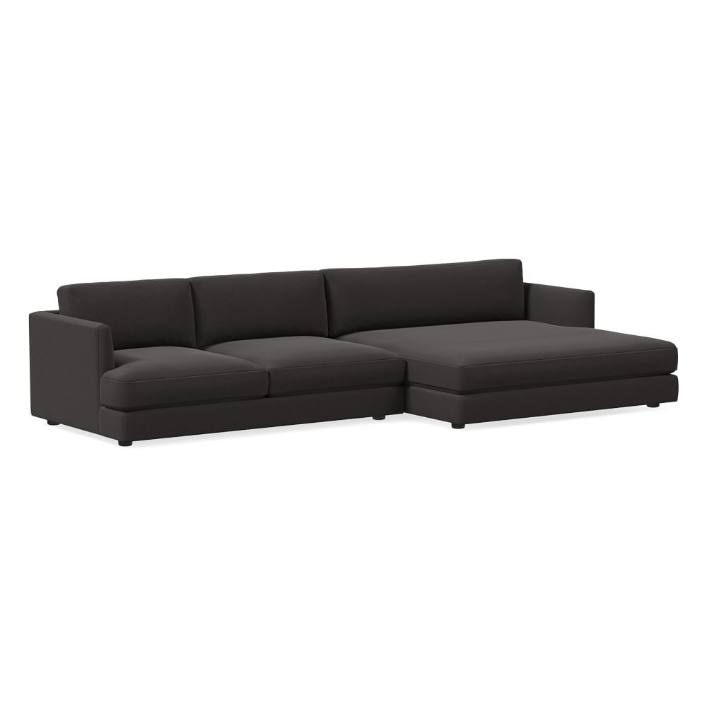 Haven 137" Right Multi Seat Double Wide Chaise Sectional, Standard Depth, Performance Velvet, Slate - Image 0
