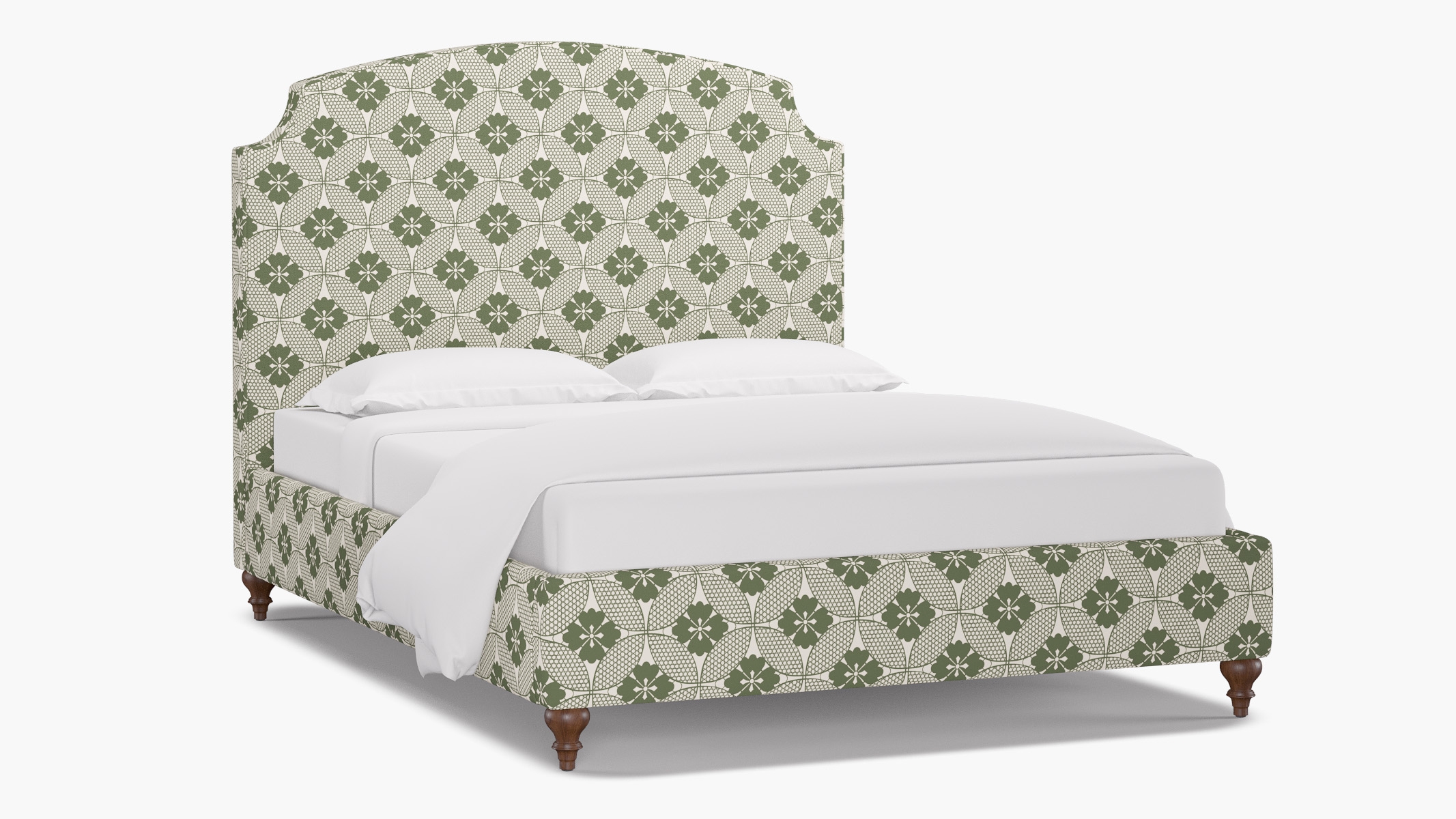 Cove Bed, Sage Solaire, Walnut Decorative Tapered Leg, Twin - Image 1