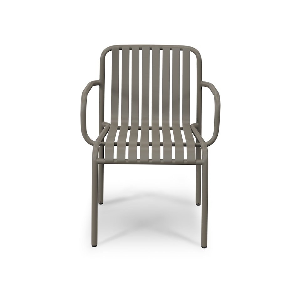 Sarek Outdoor Stackable Dining Armchair - Warm Stone - Image 2