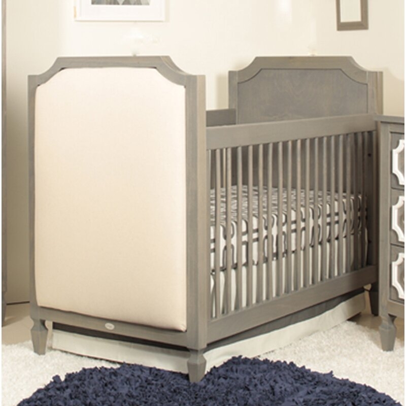 Newport Cottages Beverly 2-in-1 Convertible Crib Color: White/French Gray Moldings - Image 0