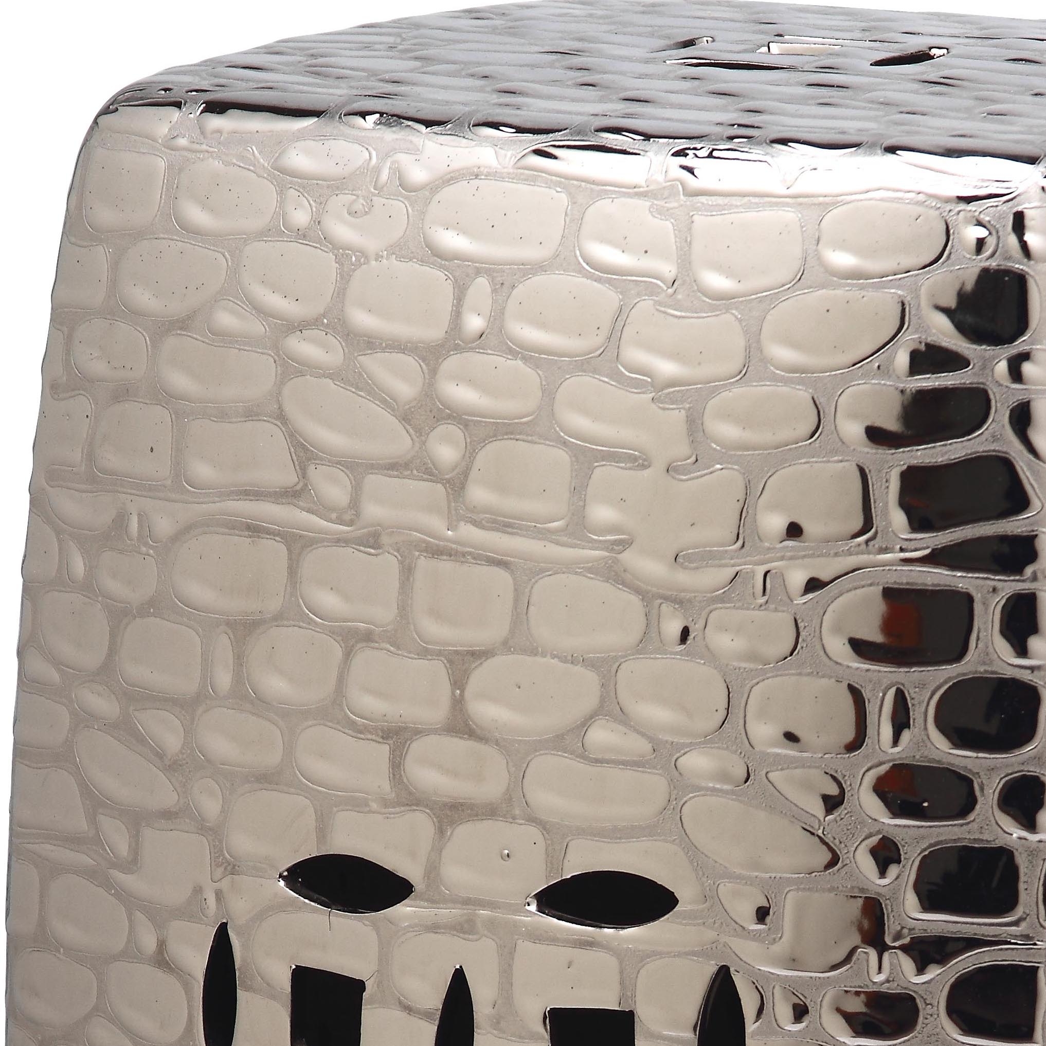 Jasmine Garden Stool - 
Silver - Safavieh - Image 1