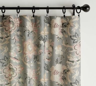 Emmaline Print Linen/Cotton Rod Pocket Curtain, Cool Multi, 84 x 50" - Image 2