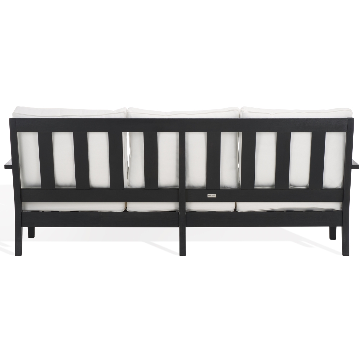 Martinique Wood Patio Sofa - Black/White - Image 6
