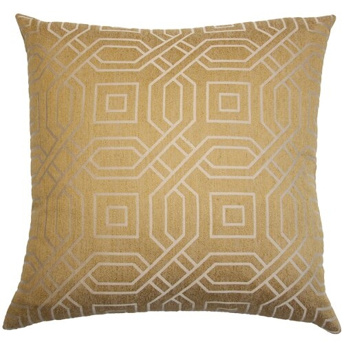 Square Feathers Cannes Geometric Pillow Cover & Insert - Image 0