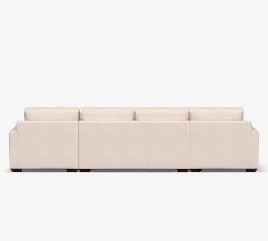 Big Sur Square Arm Upholstered 5-Piece U-Shaped Sectional with Ottoman, Down Blend Wrapped Cushions, Basketweave Slub Charcoal - Image 4