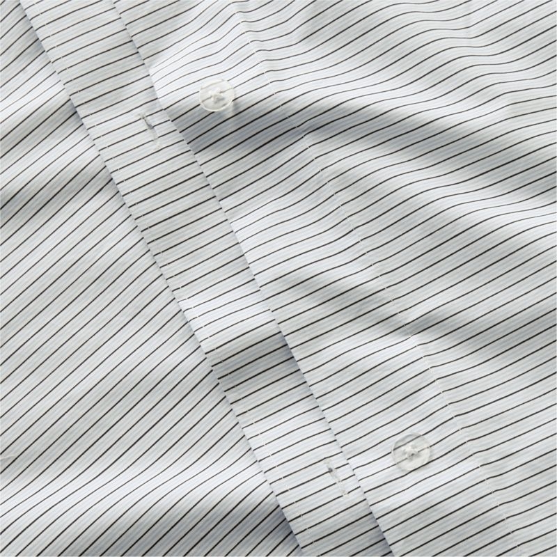 Cozy Cloud Organic Cotton Mini Stripe Reversible Sky Blue Twin XL Duvet Cover - Image 3