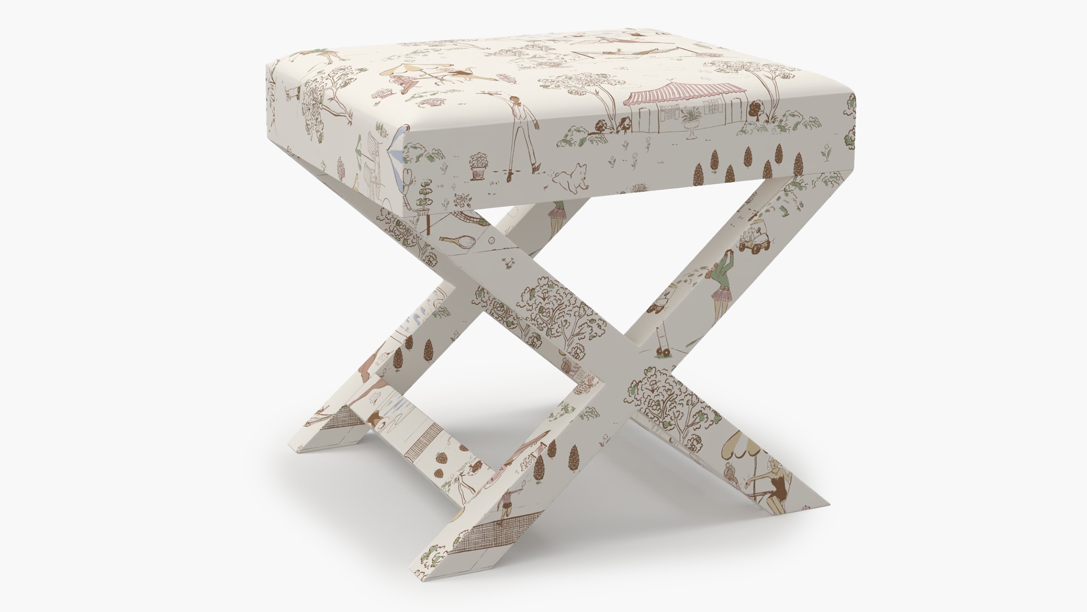 X Bench, Multi Country Club Toile - Image 1