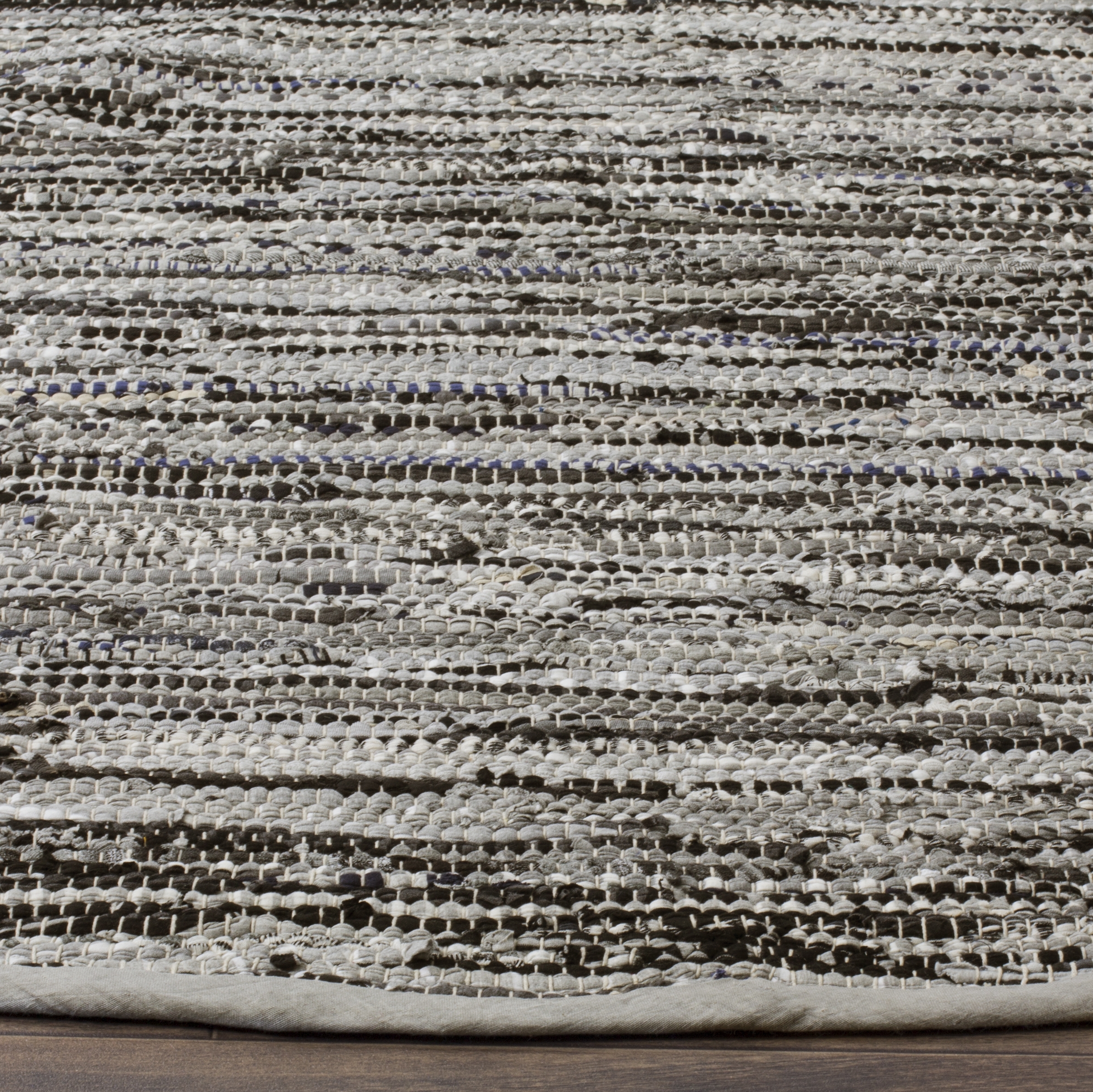 Arlo Home Hand Woven Area Rug, RAR128A, Grey,  4' X 4' Round - Image 2