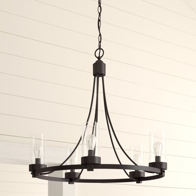 Laurie 5 - Light Wagon Wheel Chandelier - Image 0
