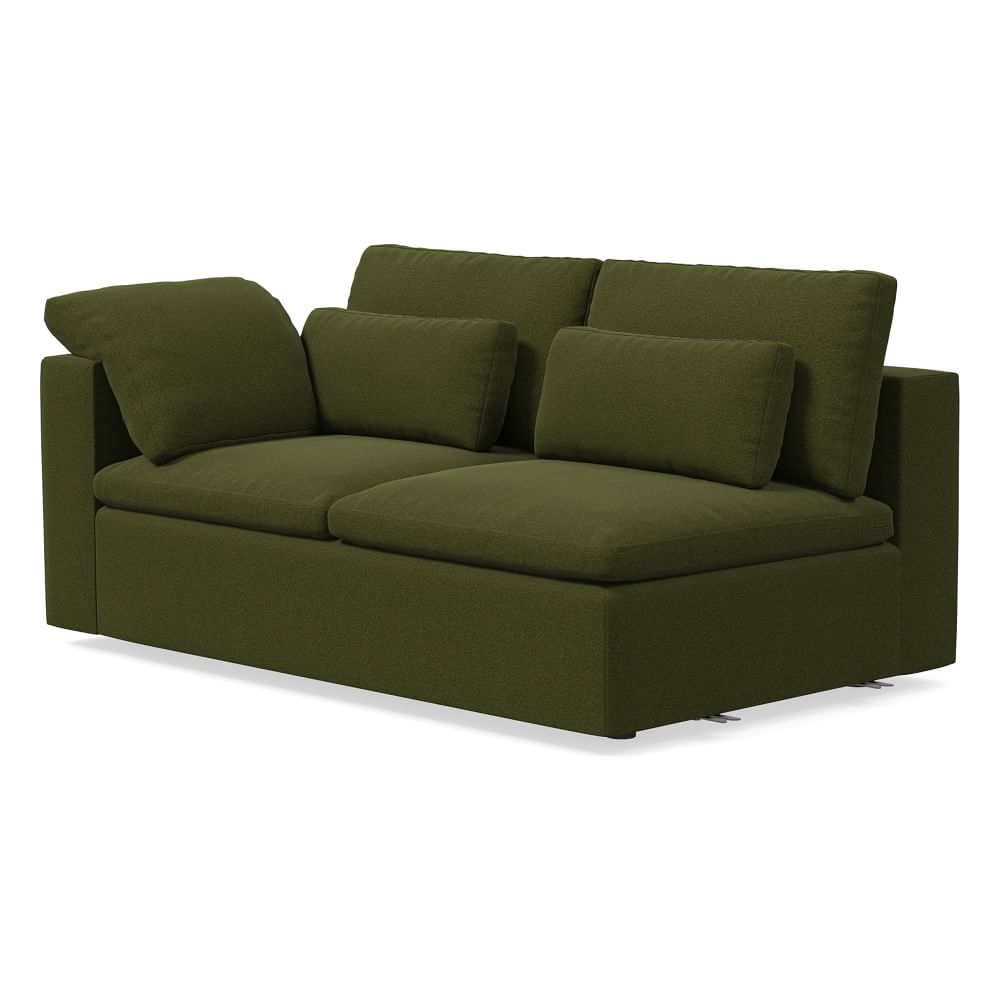 Harmony Modular Left Arm Sofa, Down, Distressed Velvet, Tarragon, Concealed Supports - Image 0