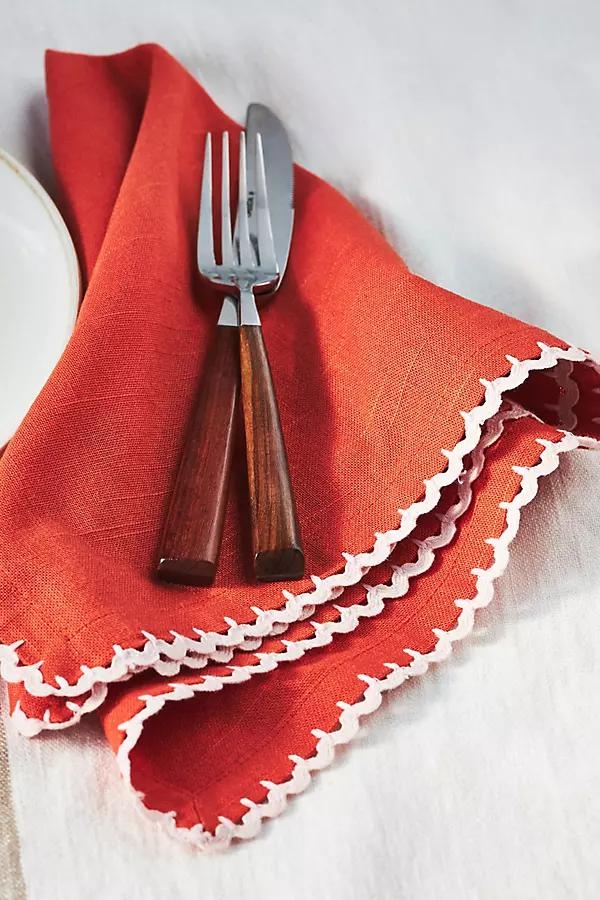 Ric Rac Cotton Napkin Set, Set of 4 - Image 0