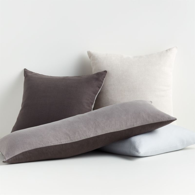 Linen Steel 20" Pillow with Feather-Down Insert - Image 6