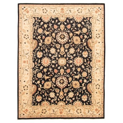 One-of-a-Kind Telang Hand-Knotted 2010s Chobi Black 8'10" x 11'9" Wool Area Rug - Image 0