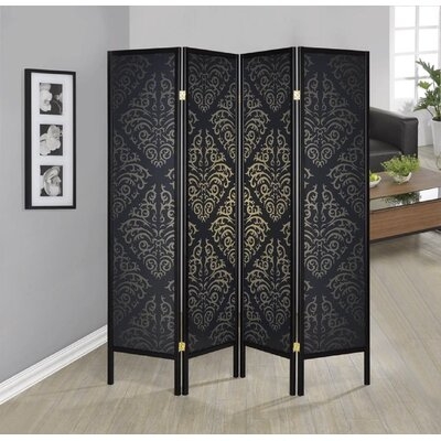 Conkle 69.5" W x 70.25" H 4 - Panel Folding Room Divider - Image 0
