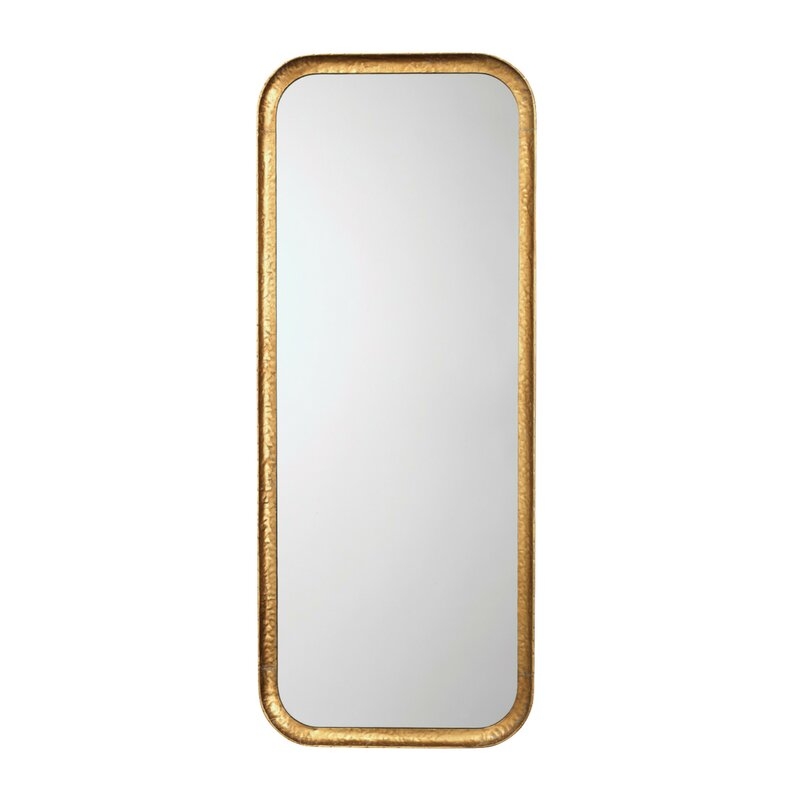 Capital Rectangle Mirror in Gold Leaf Metal - Image 0