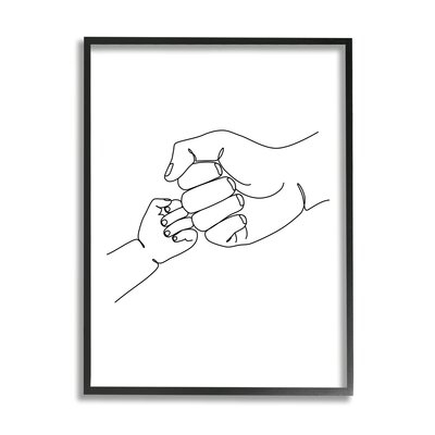 Fist Bump Family Hands Minimal Line Drawing - Image 0