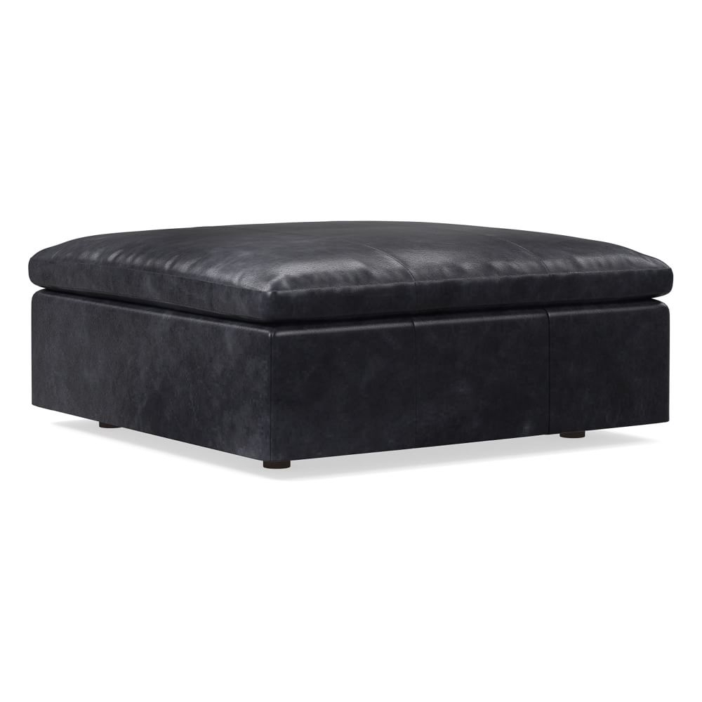 OPEN BOX: Harmony Modular Ottoman, Down, Sierra Leather, Licorice, Concealed Supports - Image 0