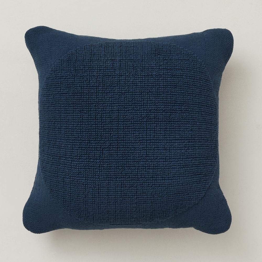 Outdoor Tufted Circle Pillow, 20"x20", Midnight - Image 0