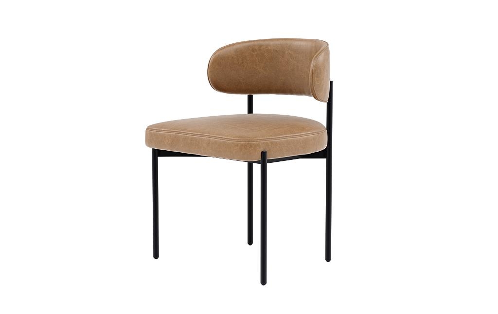 Hollis Leather Metal Framed Upholstered Chair - Image 2