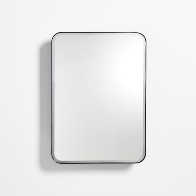 Edge Small Black Rounded Rectangle Medicine Cabinet 19.5"x27" - Image 0