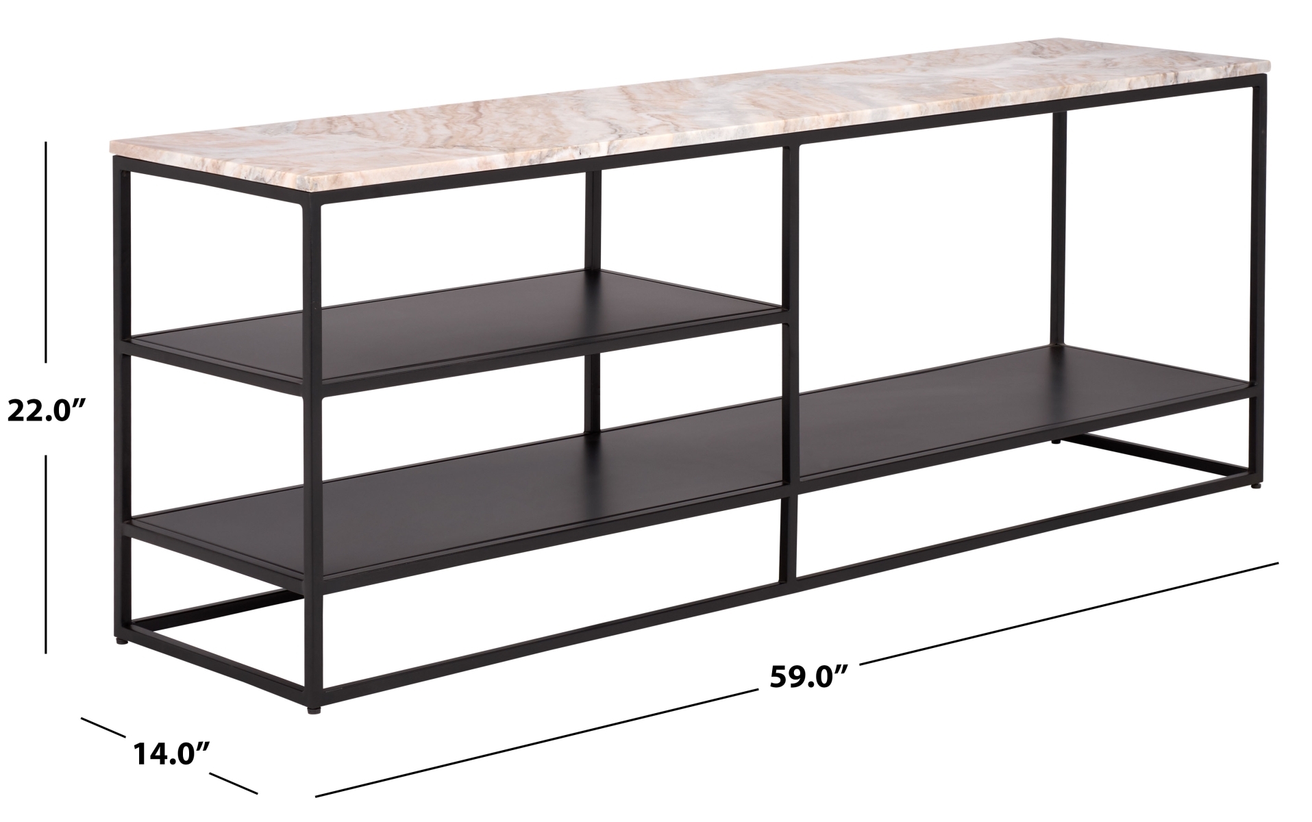 Macklyn Marble Console Table - Light Brown / Black - Image 9