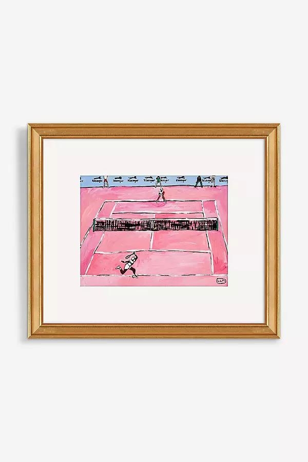Pink Tennis Court Painting Homage to Venus and Serena Wall Art - Image 0