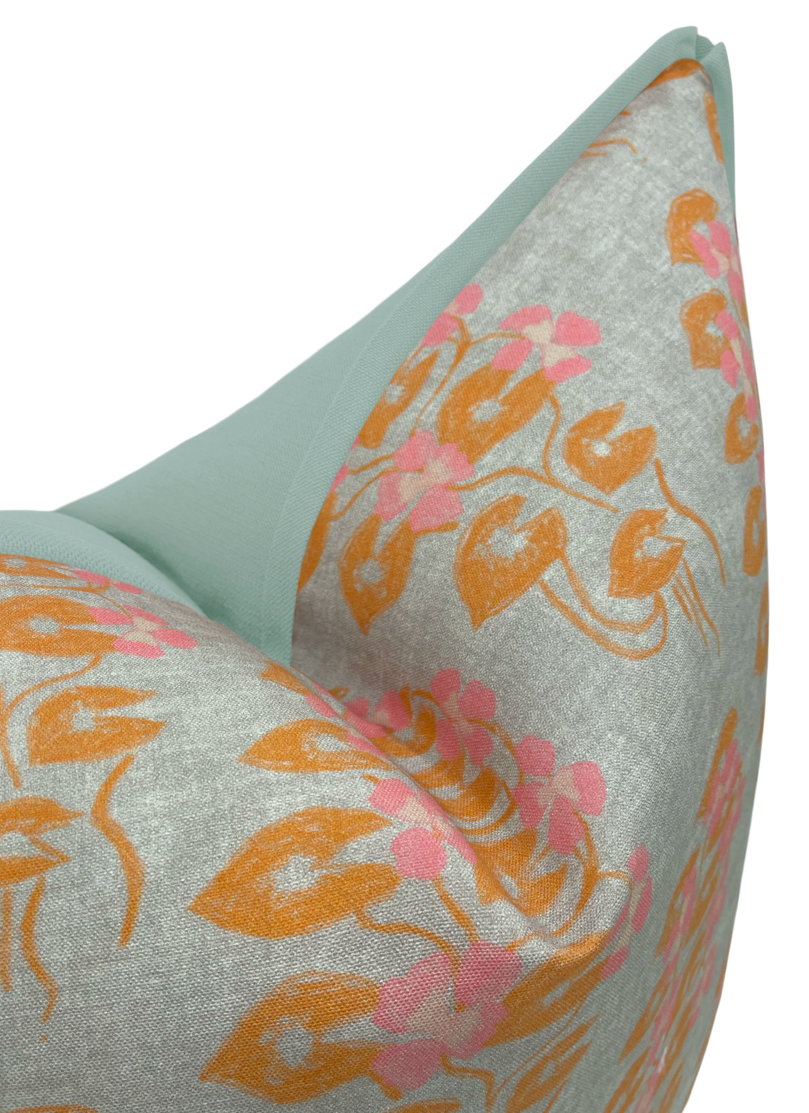 WILLOW // BURNT ORANGE | LULIE WALLACE - 20" X 20" / BUTTERFLY FLANGE / Spa Blue - Image 0