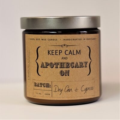 Keep Calm & Apothecary On Dry Gin & Cypress Soy Candle - Image 0