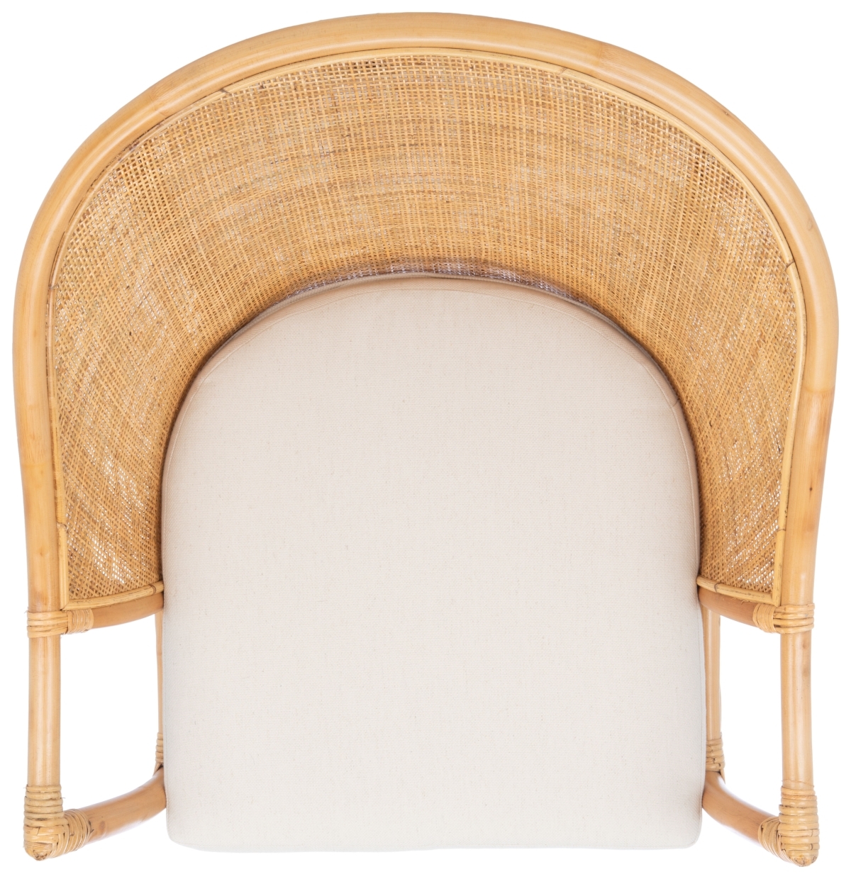 Dustin Rttn Accent Chair W/ Cush - White / Natural - Safavieh - Image 4