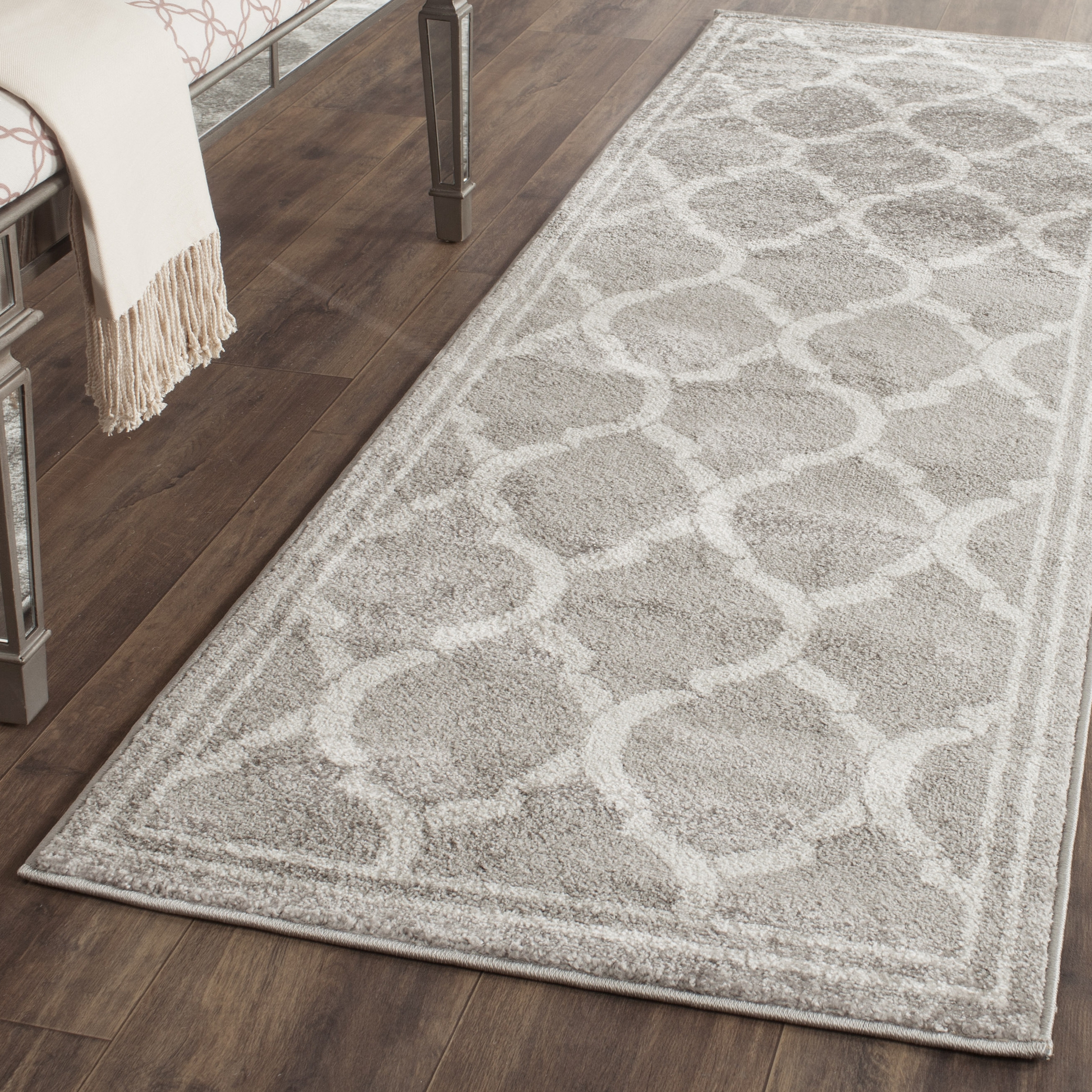 Arlo Home Indoor/Outdoor Woven Area Rug, AMT415C, Grey/Light Grey,  2' 3" X 9' - Image 1