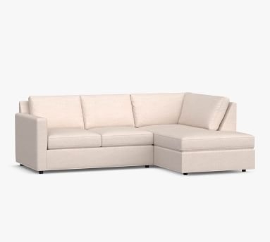 Sanford Square Arm Upholstered Left Sofa Return Bumper Sectional, Polyester Wrapped Cushions, Performance Boucle Pebble - Image 2