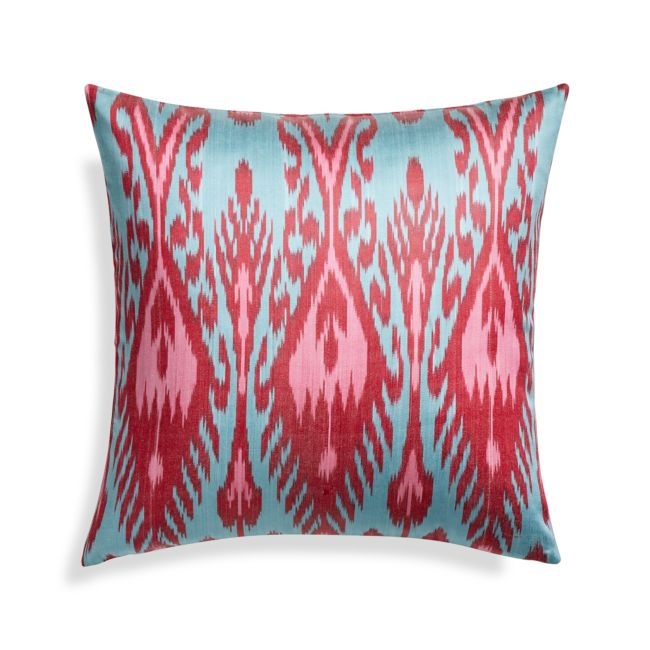 Silk Ikat Pillow Cover Pink Multi 20" - Image 0