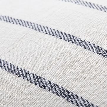 Cotton Silk Simple Stripe Pillow Cover, 24"x24", White - Image 2