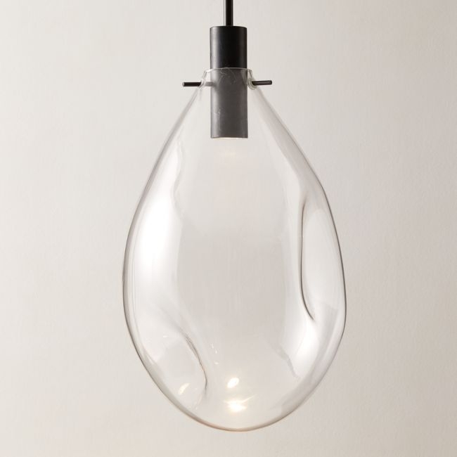 Calandra Glass And Black Marble Pendant Light Large - Image 0