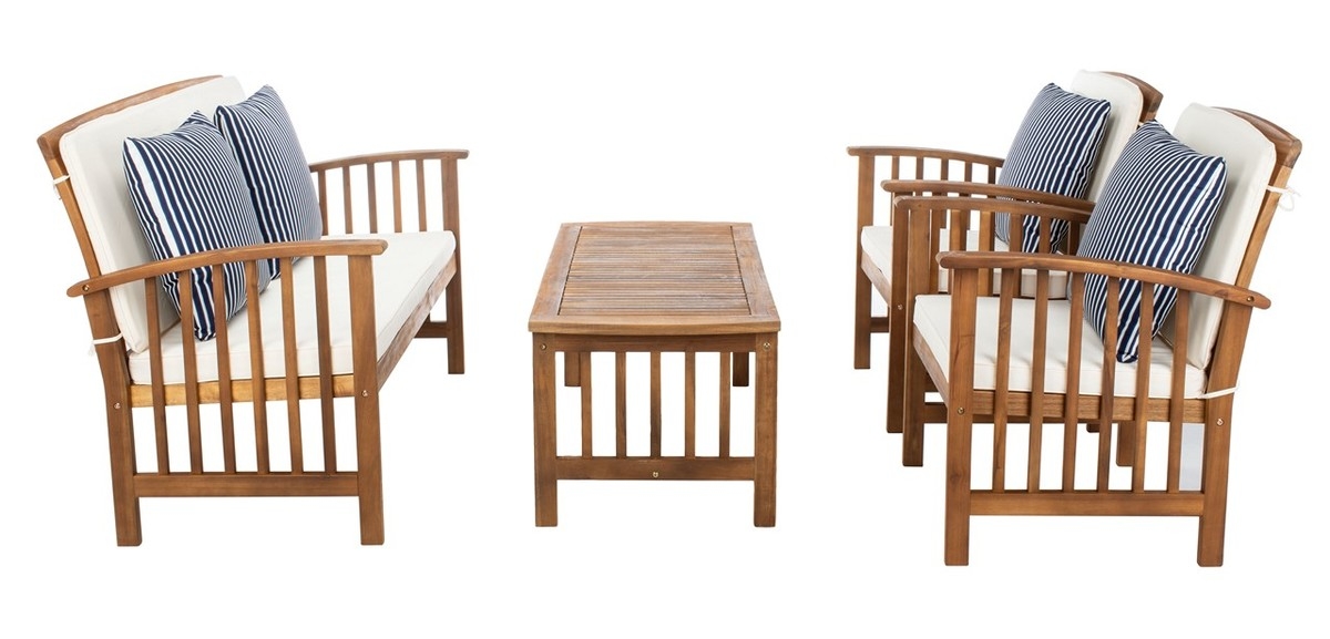 Rocklin 4 Pc Outdoor Set - Natural / Beige - Safavieh - Image 5