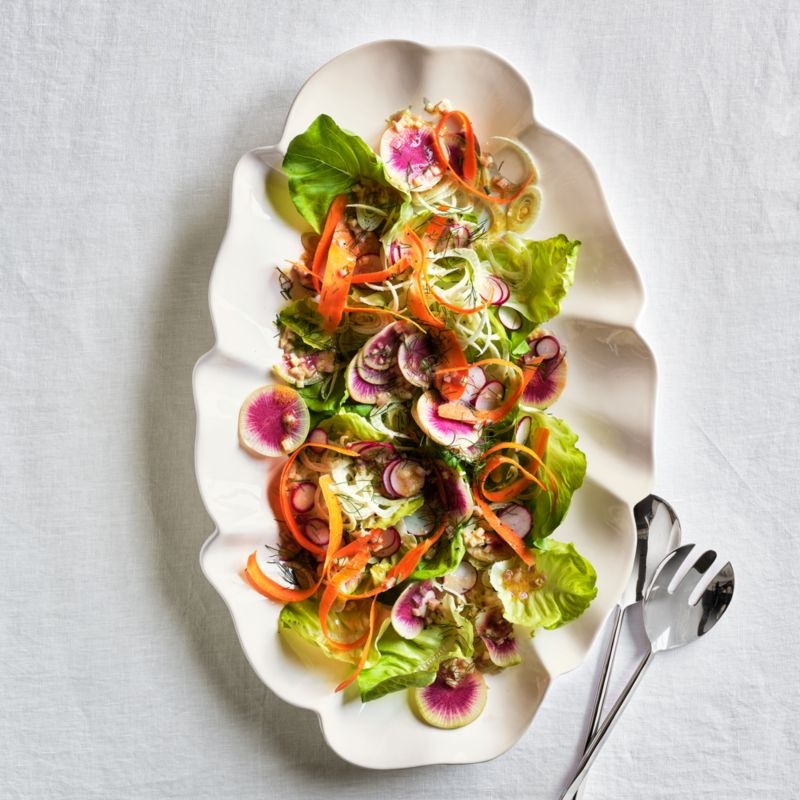 White Ruffle 22" Earthenware X-Large Platter - Image 3