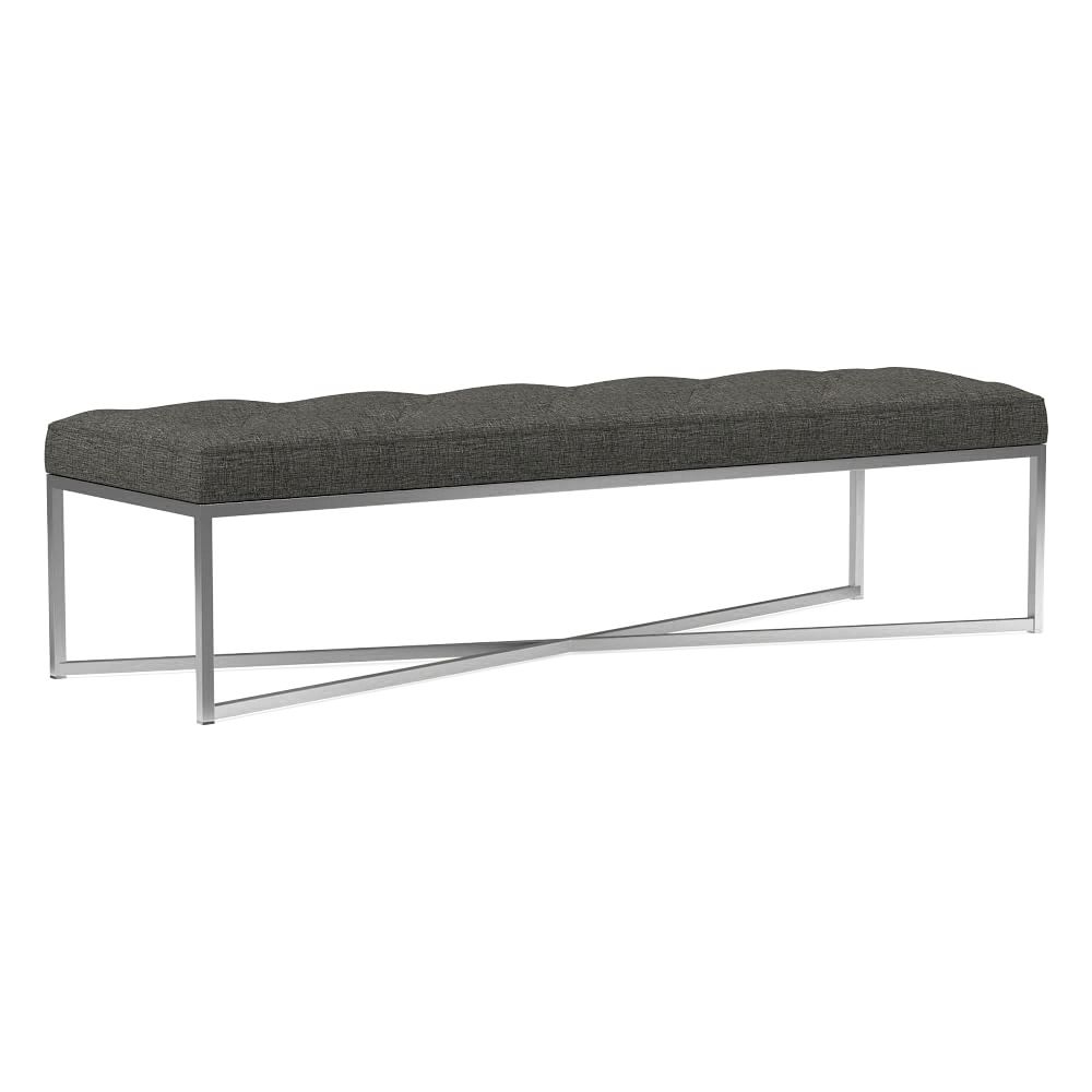 Maeve Rectangle Ottoman, Poly, Cuba, Iron, Stainless Steel - Image 0