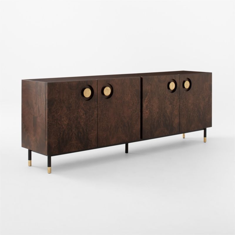 Carbon 82" Brown Burl Wood Media Console - Image 2