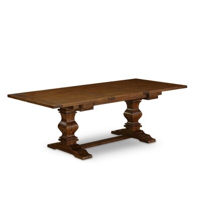Pridmore Extendable Rubberwood Solid Wood Dining Table - Image 0