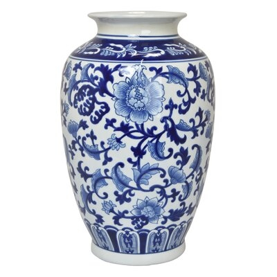Larcan Blue/White 14" Porcelain Ginger Jar - Image 0