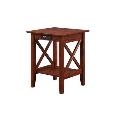 Dowdle Solid Wood End Table with Storage and Built-In Outlets - Image 0