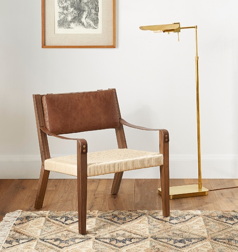 Shaw Walnut & Leather Lounge Chair - Image 3