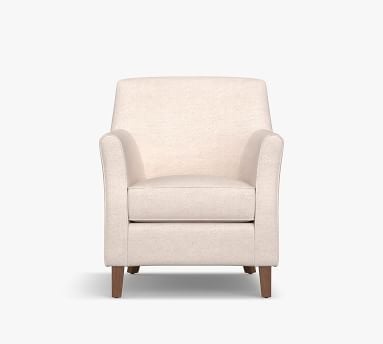 SoMa Newton Upholstered Armchair, Polyester Wrapped Cushions, Performance Heathered Tweed Pebble - Image 2