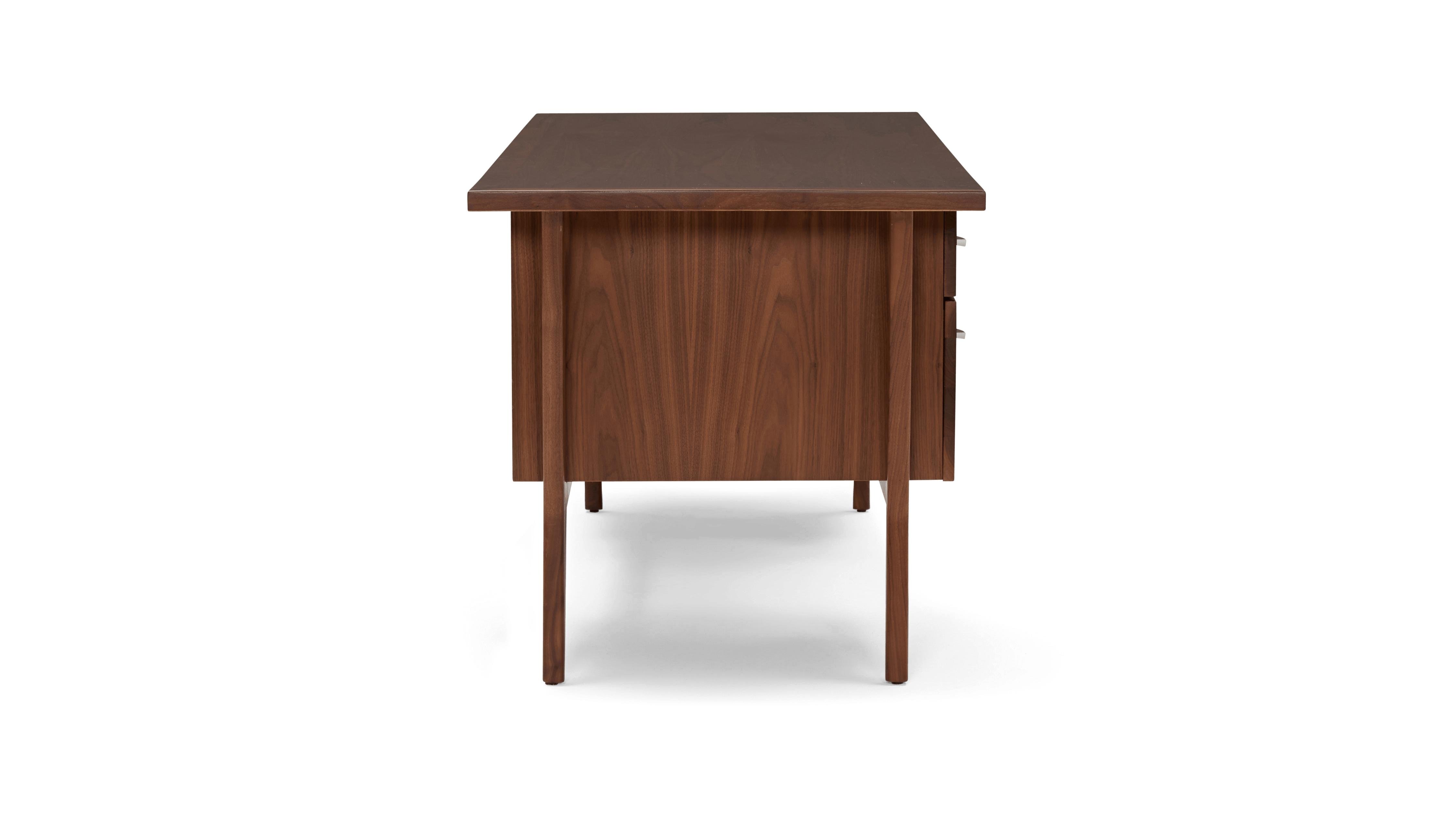 Xavier Mid Century Modern Desk, Walnut - Image 2