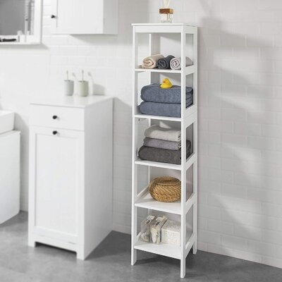 Floor Standing Tall Bathroom Storage Cabinet With Shelves ,Linen Tower Bath Cabinet, Cabinet With Shelf - Image 0