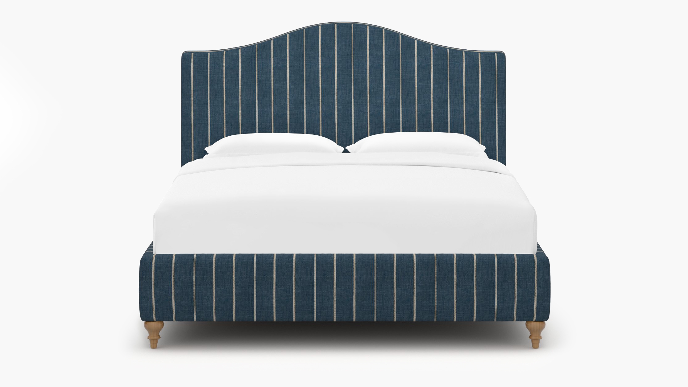 Camelback Bed, Indigo Felix, Natural Traditional Turned Leg, King - Image 0