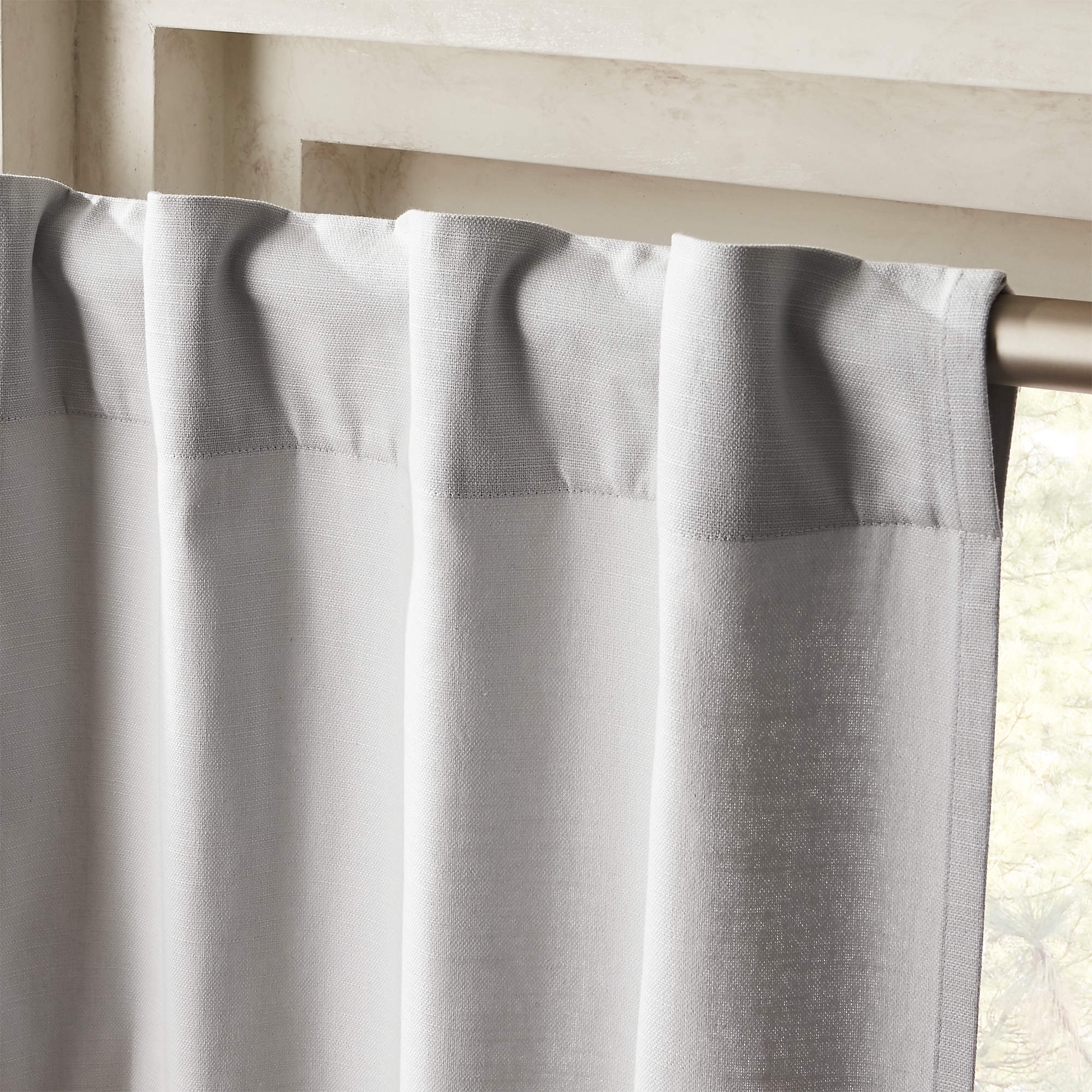 Basketweave II Curtain Panel, Silver Gray, 48"x96" - Image 1