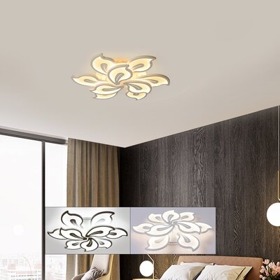 Modern Flower Shape Remote LED Acrylic Ceiling Light Pendant Lamp Living Room Dining Room 9 Arms. - Image 0